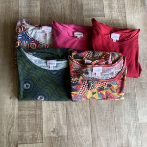 Lot 5 LuLaRoe Women's Size Small Irma Tunics Hi-Low T-Shirts Assorted Patterns